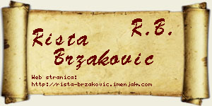 Rista Brzaković vizit kartica